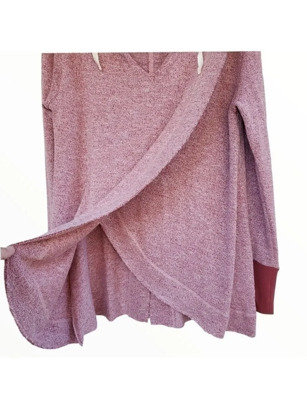 Wild Blue XL Sadie Robertson burgundy heathered knit long sleeve hooded tunic